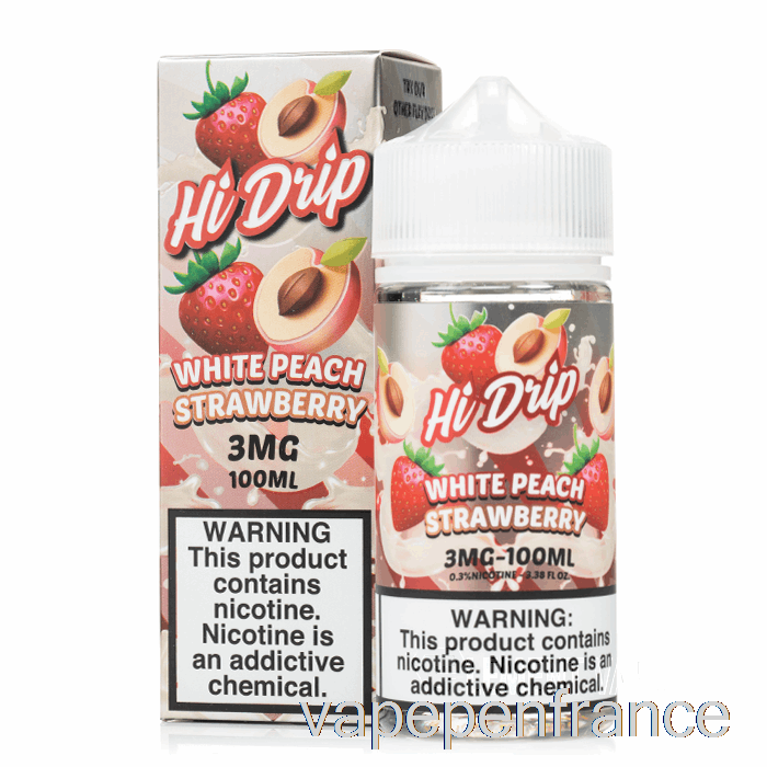 Fraise Pêche Blanche - Hi-drip - Stylo Vape 100ml 0mg